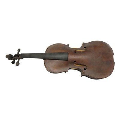 Lot 174 - A part violin, disassembled.