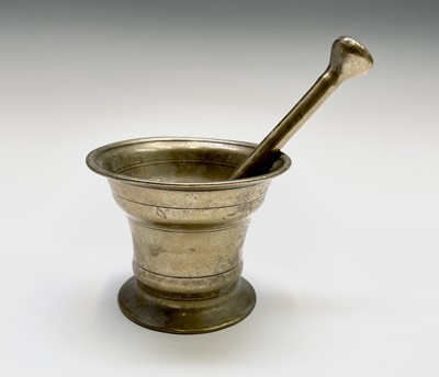 Lot 190 - A 19th century brass pestle and mortar with...