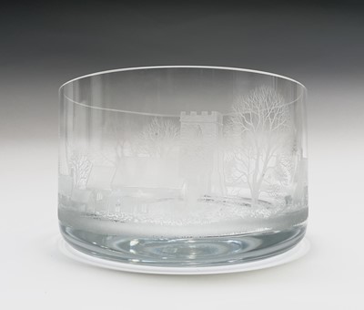Lot 920 - A late 20th century cylindrical glass bowl,...