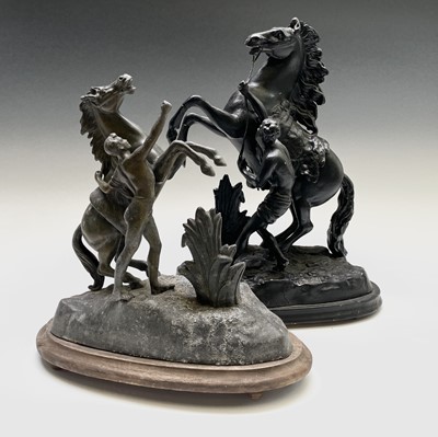 Lot 225 - A French painted spelter Marly horse, late...