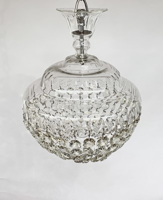 Lot 53 - A cut glass electrolier, 20th century, with...
