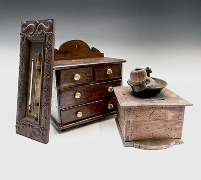 Lot 231 - A late 19th century mahogany miniature chest,...