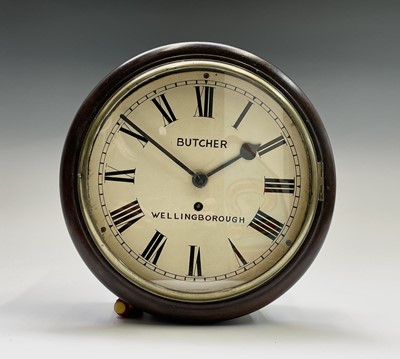 Lot 2906 - A late Victorian circular mahogany wall clock,...