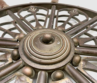 Lot 198 - A brass ship's or motor yacht wheel, early...