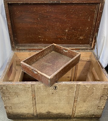 Lot 144 - A painted pine seamans tool chest, late 19th...