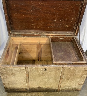 Lot 144 - A painted pine seamans tool chest, late 19th...