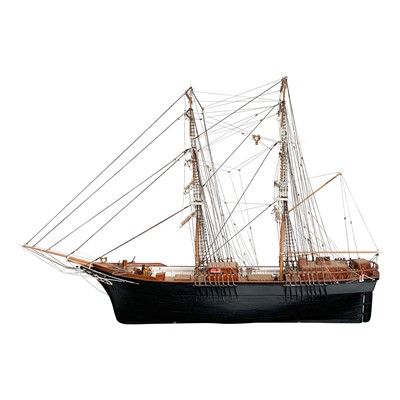 Lot 148 - A scale model of a schooner, fully rigged....