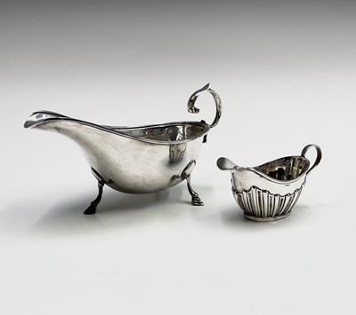 Lot 410 - A Chester silver sauceboat in Georgian style...