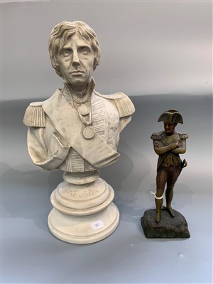 Lot 154 - A bust of Nelson, a figure of Napoleon, a...