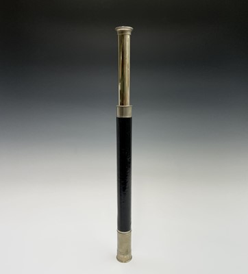 Lot 203 - A nickel single draw telescope, by Ross,...