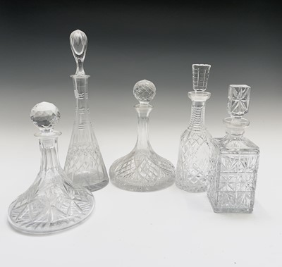 Lot 932 - A cut glass ship's decanter and stopper, mid...