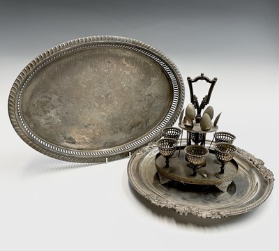 Lot 205 - A silver plated circular salver, circa 1900,...