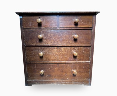 Lot 149 - An Edwardian pine chest of drawers, with two...