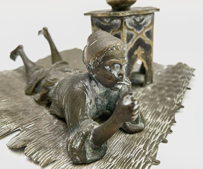 Lot 218 - A Vienna bronze inkwell, probably Bergman,...