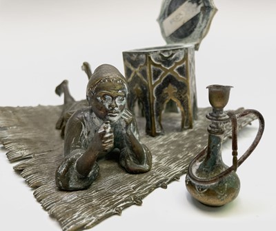 Lot 218 - A Vienna bronze inkwell, probably Bergman,...