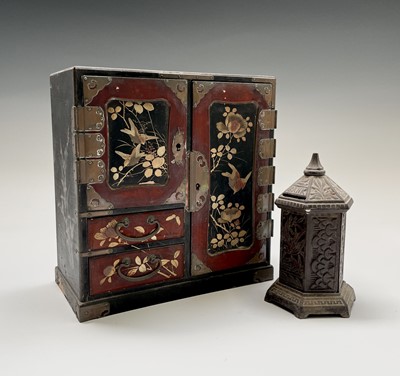 Lot 254 - A Japanese lacquer table cabinet, circa 1900,...