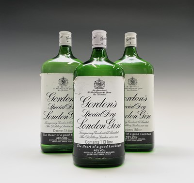 Lot 265 - Three bottles Gordon's Special Dry London Gin,...