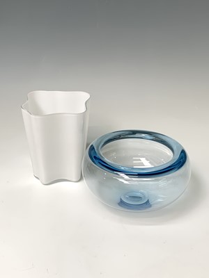 Lot 964 - An Alvar Aalto cased white glass vase, etched...