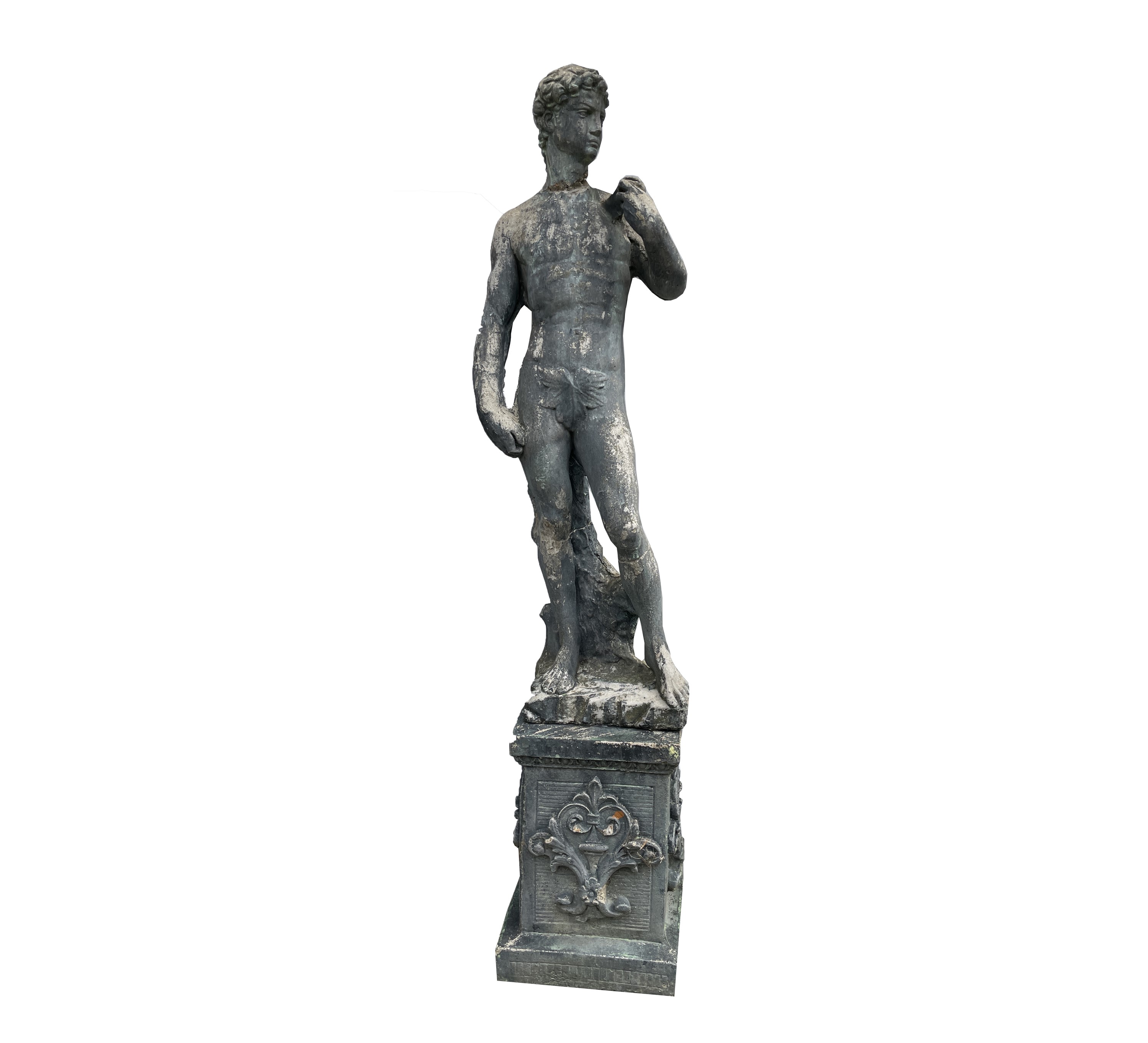 Lot 642 A reconstituted stone garden statue, 'David',