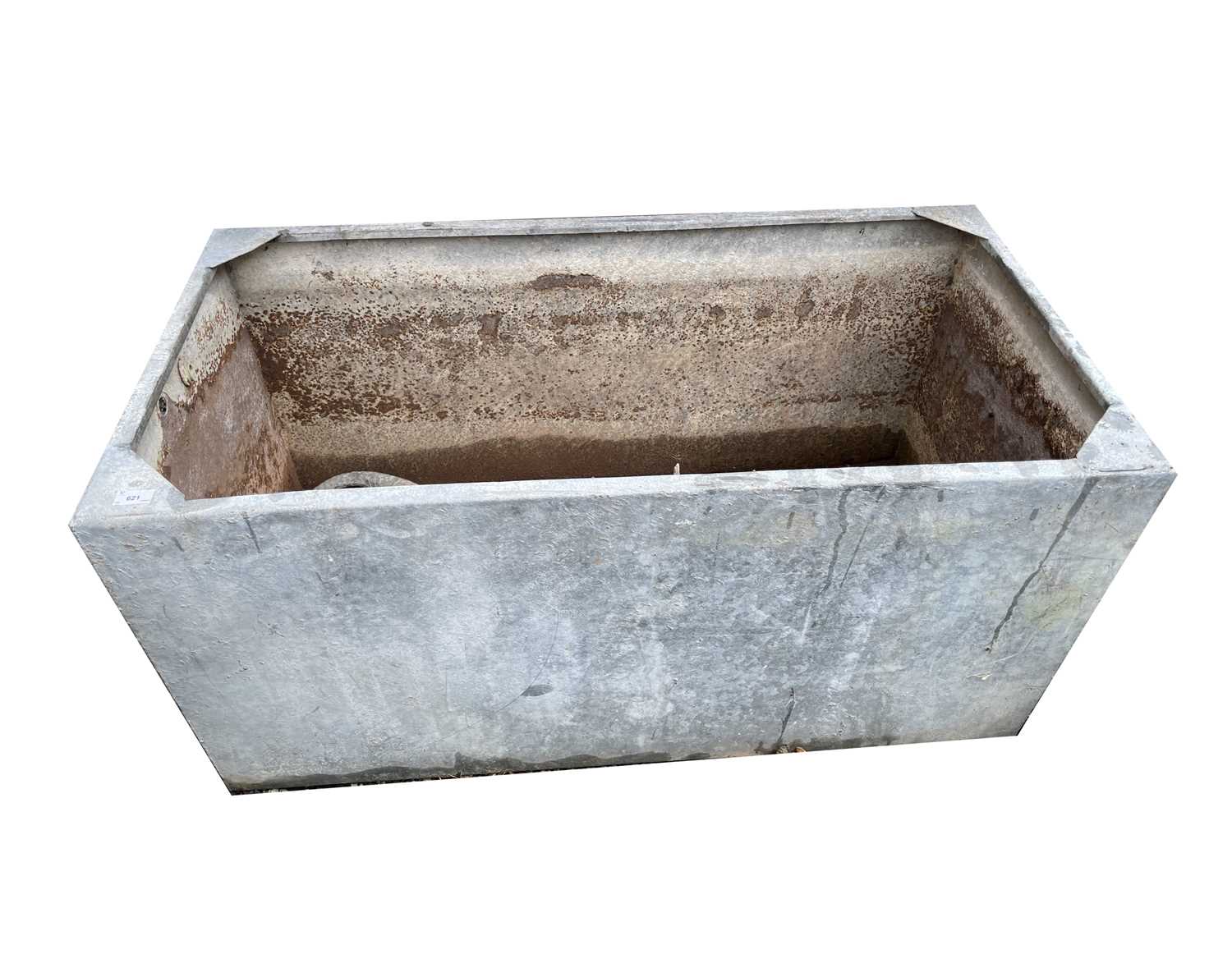 Lot 608 - A large galvanised water tank garden planter