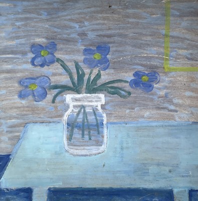 Lot 322 - Peggy FRANK(1915-1976) Blue Interior Oil on...