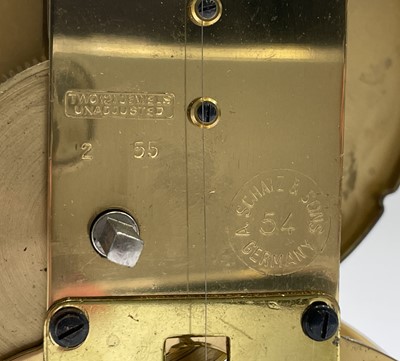 Lot 2912 - A German Schatz & Sons 1000 day brass torsion...