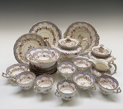 Lot 959 - A Victorian tea service with floral decoration,...