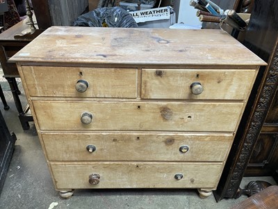 Lot 85 - A Victorian pine chest of drawers, with two...
