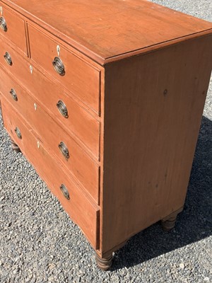 Lot 89 - A George III pine chest of drawers, with two...
