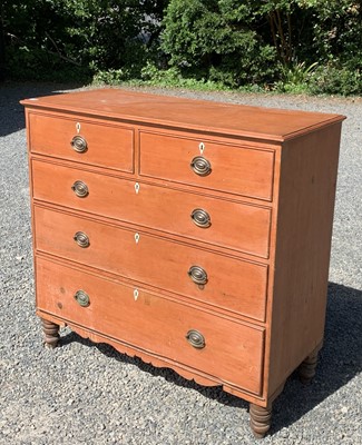 Lot 89 - A George III pine chest of drawers, with two...