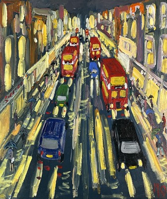 Lot 1103 - Michael QUIRKE (1946) High Street Oil on...