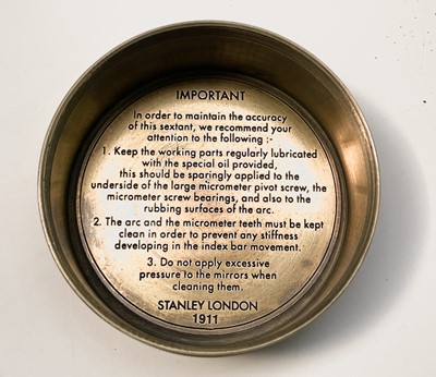 Lot 549 - A brass circular pocket sextant by A. Hobbs,...