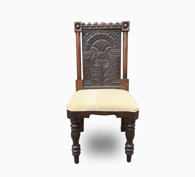 Lot 470 - A Victorian beech side chair, fitted with an...