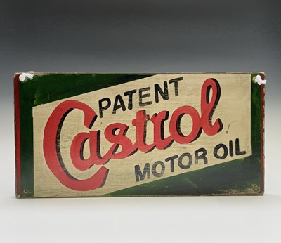 Lot 305 - A hand painted sign, 'Castrol Patent Motor Oil'...