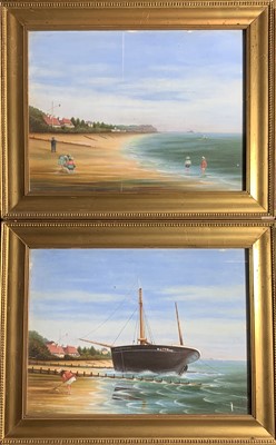 Lot 1408 - 20th Century British School Beachscapes Pair...