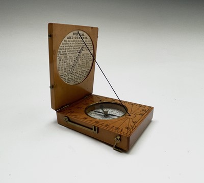 Lot 571 - A late Victorian pocket sundial and compass,...