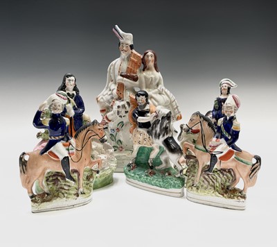Lot 969 - A Victorian Staffordshire flatback figure,...