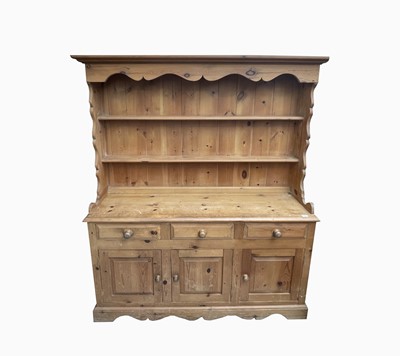 Lot 334 - A pine dresser, 20th century, height 193cm,...