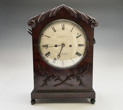Lot 2921 - A William IV mahogany bracket clock, the dial...