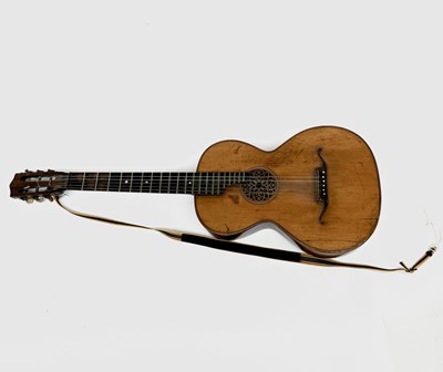 Lot 363 - A 19th century Spanish six string guitar, with...