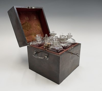 Lot 364 - A late George III mahogany apothecary case,...