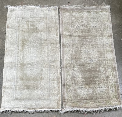 Lot 1263 - Two Chinese 'art' silk rugs, 20th century, 125...