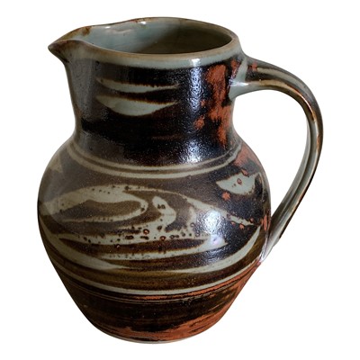 Lot 954 - A Crowan Pottery jug with green, black and...