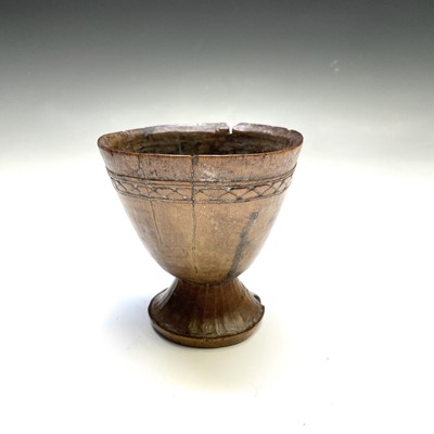 Lot 193 - A 19th century carved hardwood goblet, with a...
