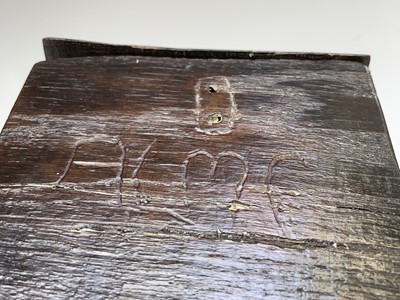Lot 94 - An oak salt box, 17th century, with a hinged...