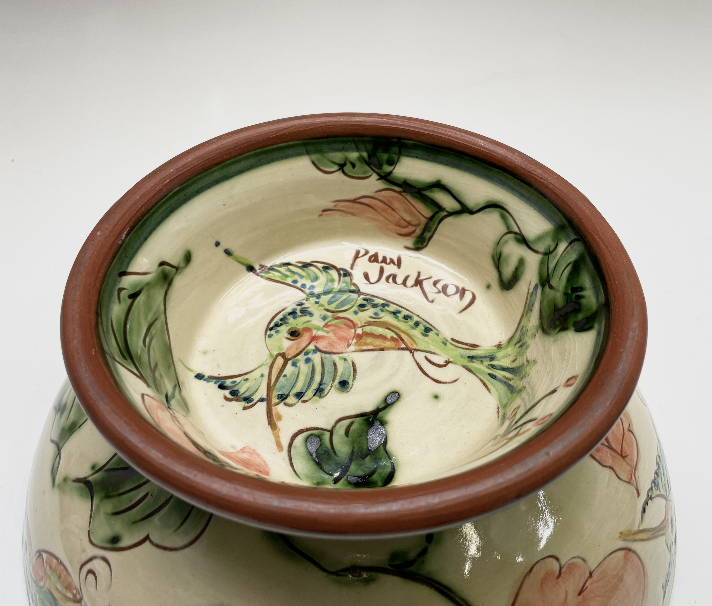 Lot 984 A Paul Jackson studio pottery bowl, painted