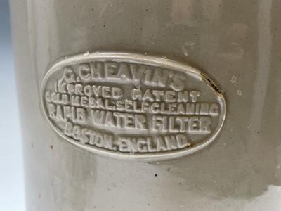 Lot 393 - A G Cheavin's of Boston stoneware water filter...