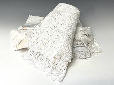 Lot 2847 - A quantity of lace handworked tablecloths...