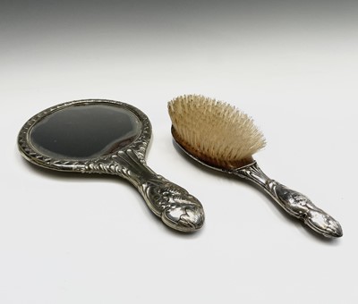 Lot 363 - A hallmarked silver-backed hairbrush and a...