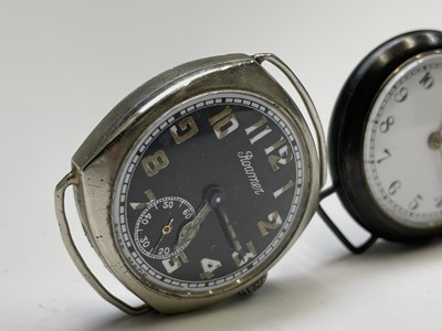Lot 108 - A Roamer nickel trench wristwatch with rounded...
